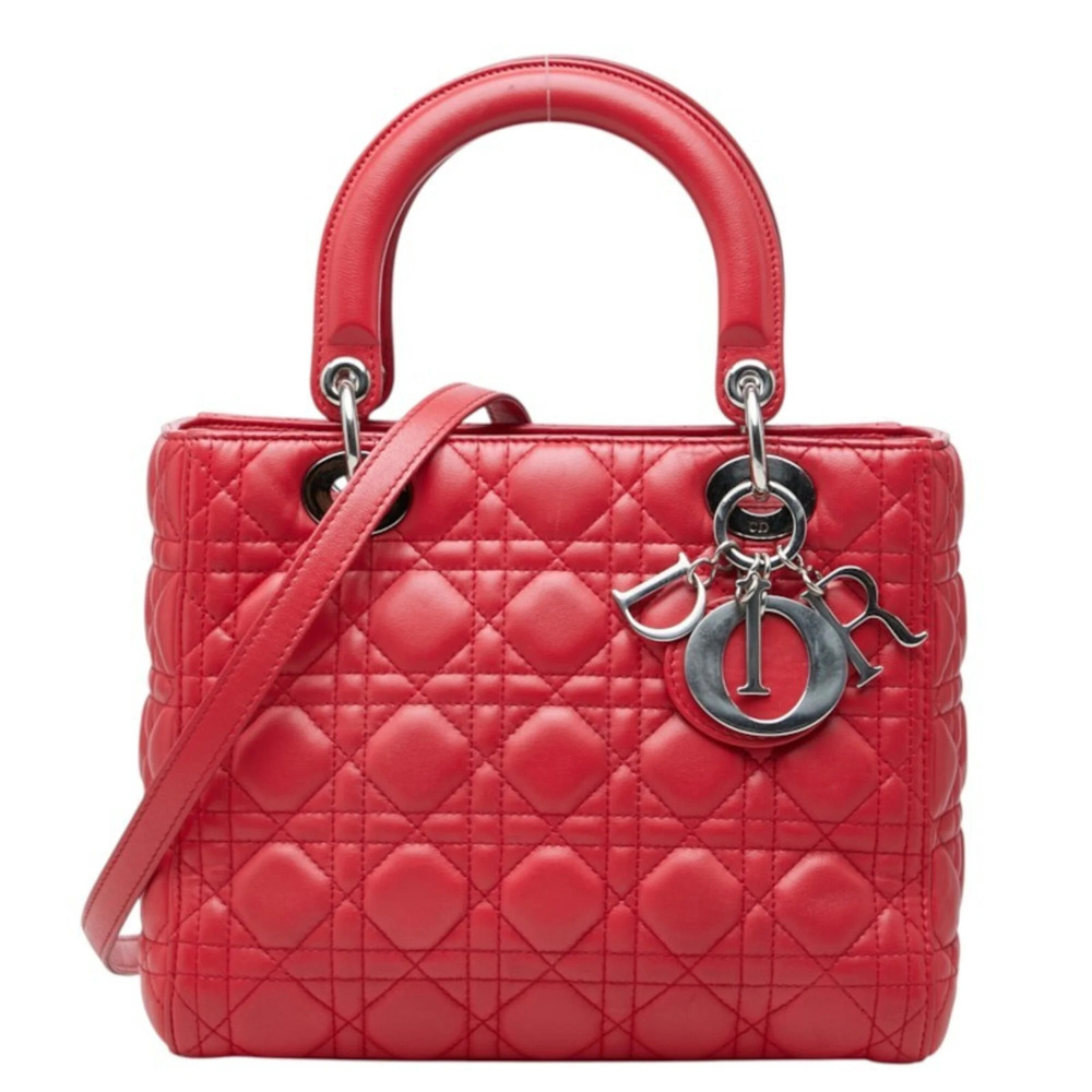 Christian Dior Dior Cannage Lady Medium Satchel Bag, Handbag/Shoulder 2-Way, ...